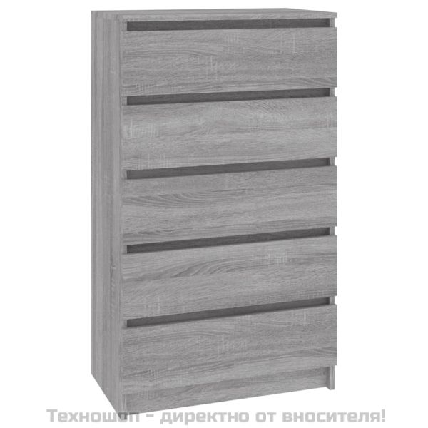 Скрин с чекмеджета, сив сонома, 60x36x103 см, инженерно дърво