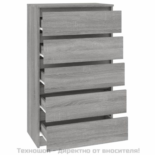 Скрин с чекмеджета, сив сонома, 60x36x103 см, инженерно дърво