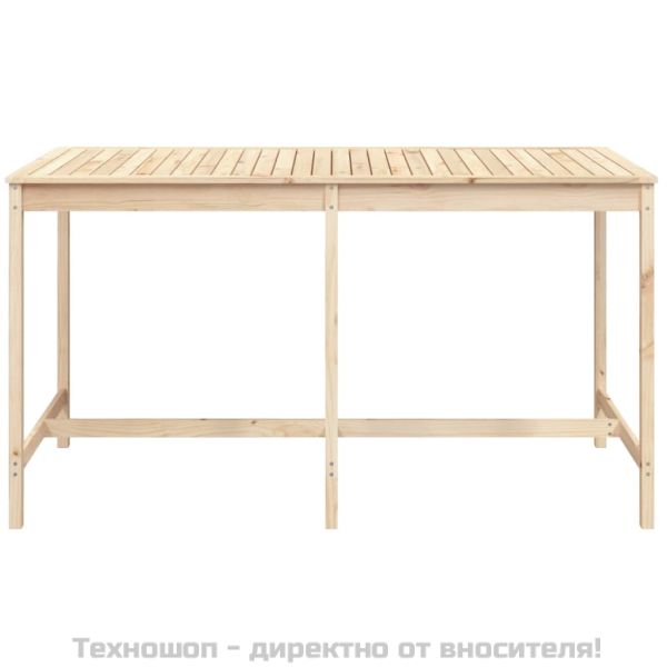 Градинска маса, 203,5x90x110 см, борово дърво масив