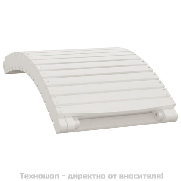 Шезлонги, 2 бр, бели, 184x55x64 см, акациево дърво масив