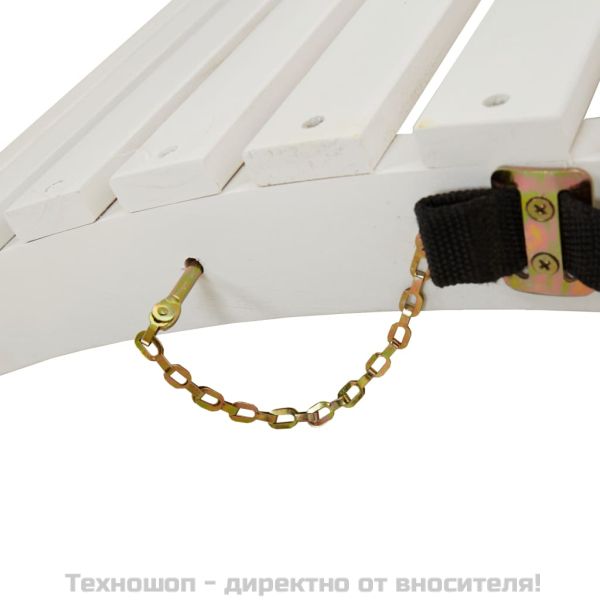 Шезлонги, 2 бр, бели, 184x55x64 см, акациево дърво масив