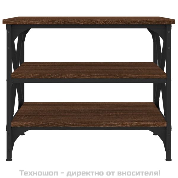 Странична маса, кафяв дъб, 55x38x45 см, инженерно дърво