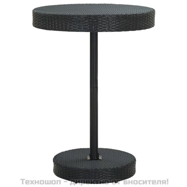 Градински бар комплект 5 части черен полиратан и акация масив