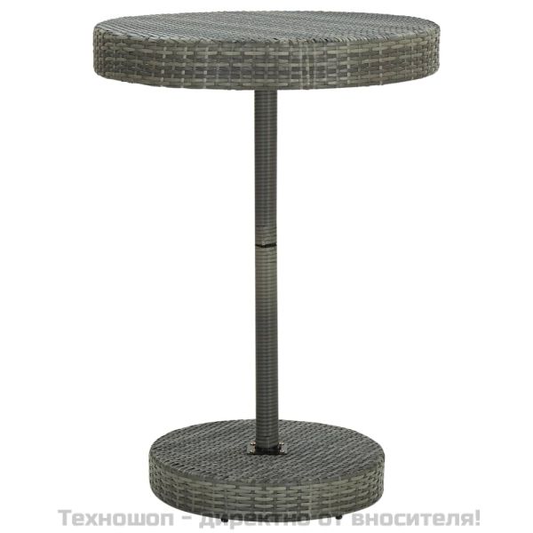 Градински бар комплект 5 части сив полиратан и акация масив