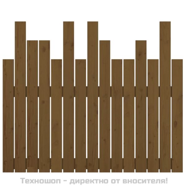 Стенна табла за спалня, меденокафява, 95,5x3x80 см, бор масив