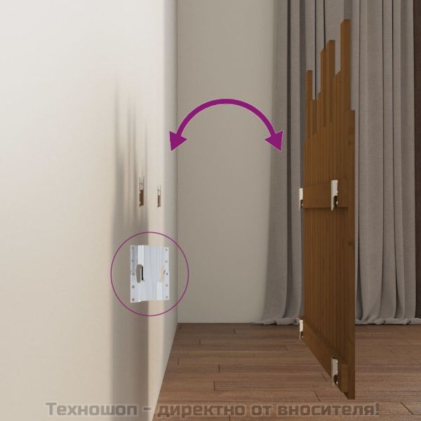 Стенна табла за спалня, меденокафява, 95,5x3x80 см, бор масив