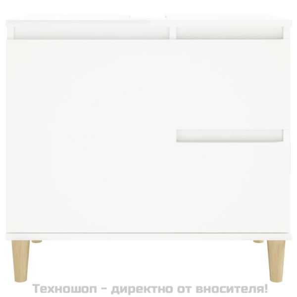 Шкаф за баня, бял, 65x33x60 см, инженерно дърво