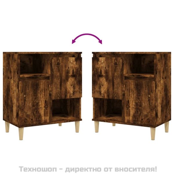 Сайдборд, опушен дъб, 60x35x70 см, инженерно дърво