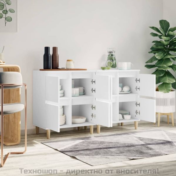 Сайдборди, 2 бр, бели, 60x35x70 см, инженерно дърво