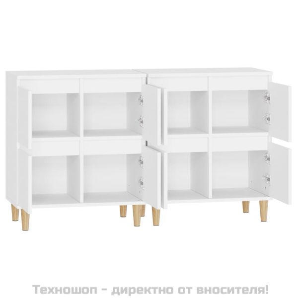 Сайдборди, 2 бр, бели, 60x35x70 см, инженерно дърво