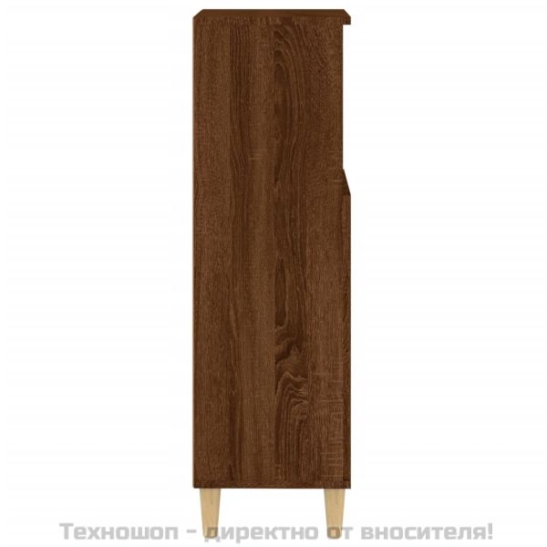 Шкаф за баня, кафяв дъб, 30x30x100 см, инженерно дърво