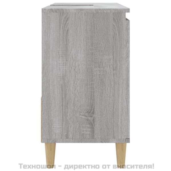 Шкаф за баня, сив сонома, 65x33x60 см, инженерно дърво