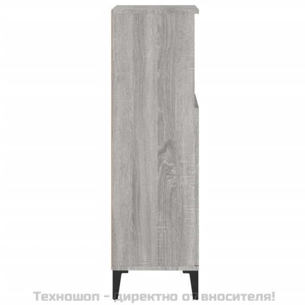 Шкаф за баня, сив сонома, 30x30x100 см, инженерно дърво