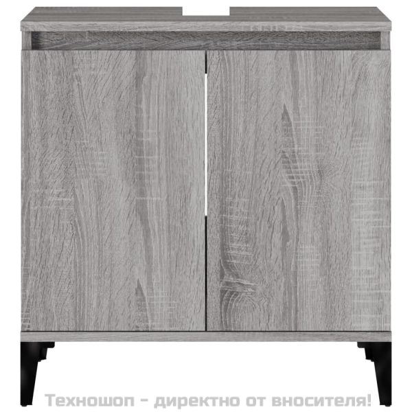 Шкаф за мивка, сив сонома, 58x33x60 см, инженерно дърво