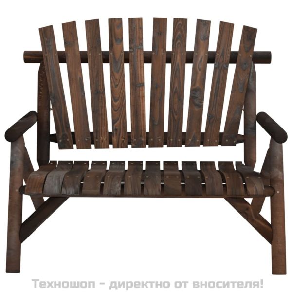 2-местна градинска пейка, 119x85x98 см, масивен смърч