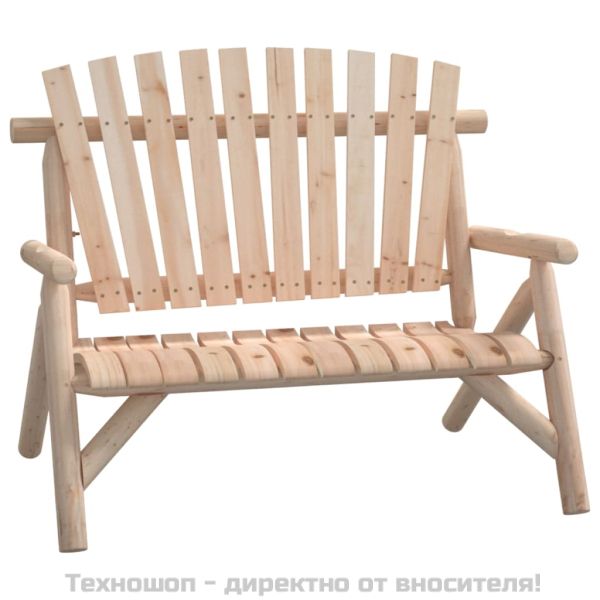 2-местна градинска пейка, 119x85x98 см, масивен смърч