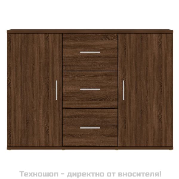 Сайдборд, кафяв дъб, 91x29,5x65 см, инженерно дърво