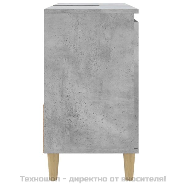 Шкаф за баня, бетонно сив, 65x33x60 см, инженерно дърво