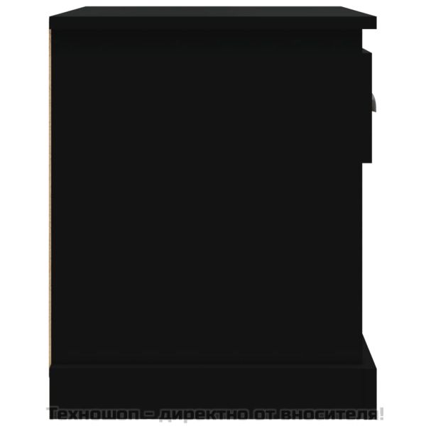 Нощно шкафче, черно, 39x39x47,5 см, инженерно дърво