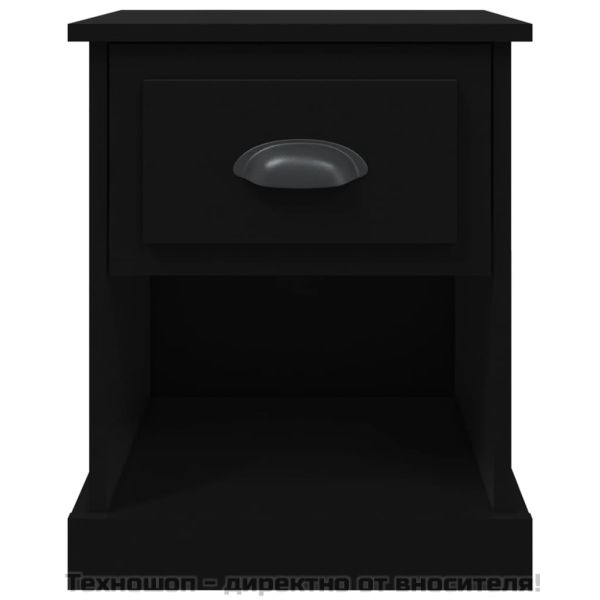 Нощни шкафчета, 2 бр, черни, 39x39x47,5 см, инженерно дърво