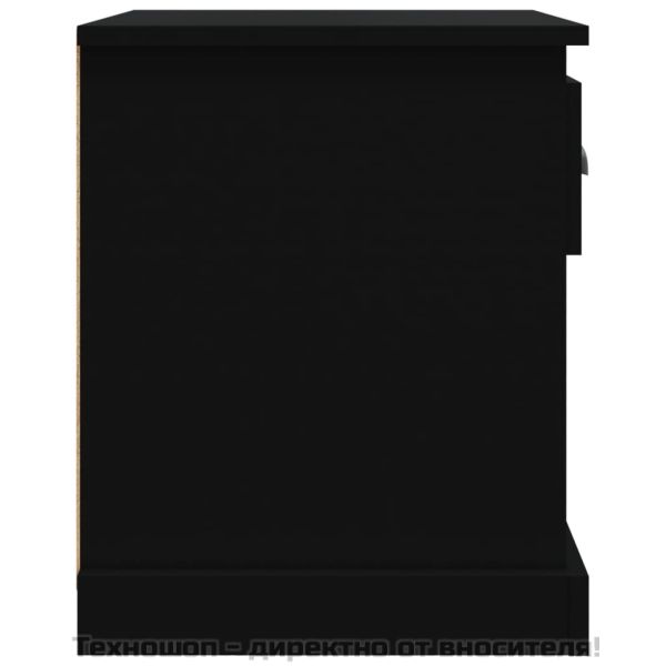 Нощни шкафчета, 2 бр, черни, 39x39x47,5 см, инженерно дърво