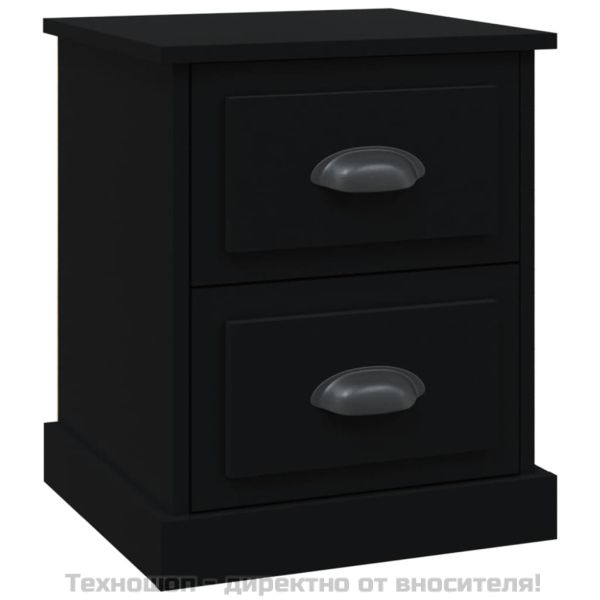 Нощно шкафче, черно, 39x39x47,5 см, инженерно дърво