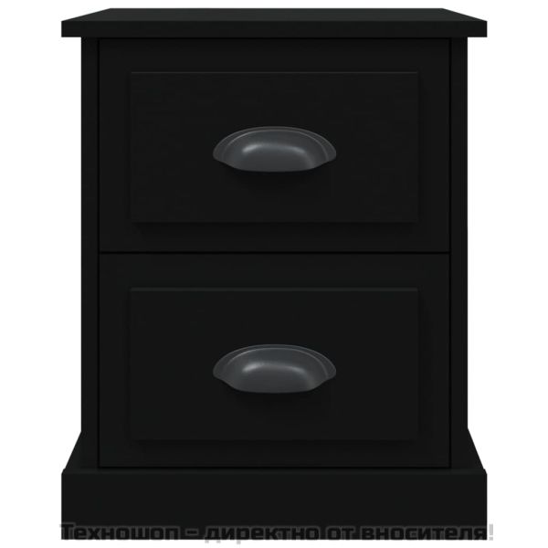 Нощни шкафчета, 2 бр, черни, 39x39x47,5 см, инженерно дърво