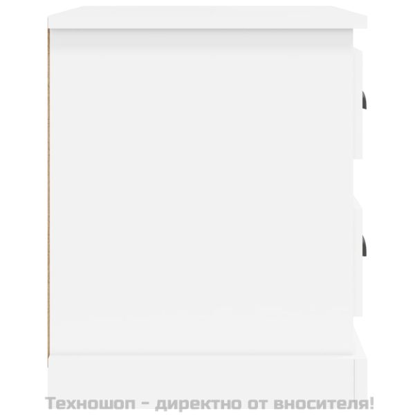 Нощни шкафчета, 2 бр, бели, 39x39x47,5 см, инженерно дърво