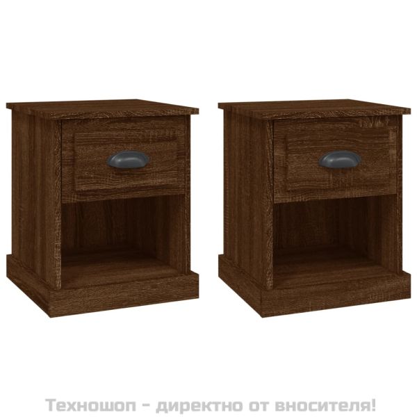 Нощни шкафчета, 2 бр, кафяв дъб, 39x39x47,5 см, инженерно дърво