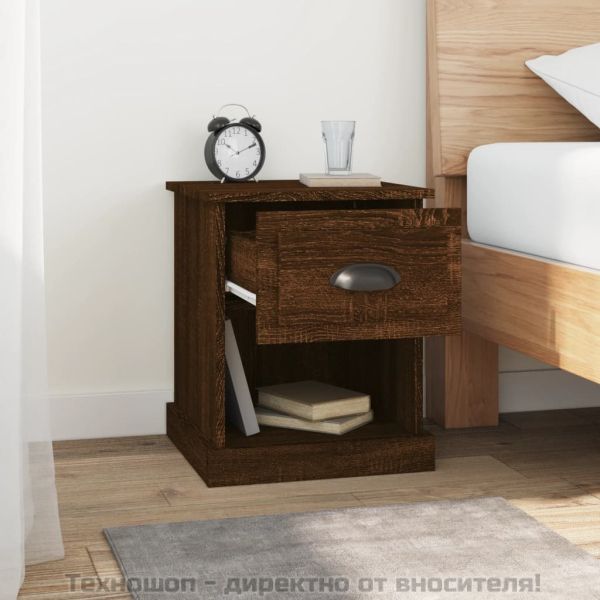 Нощни шкафчета, 2 бр, кафяв дъб, 39x39x47,5 см, инженерно дърво