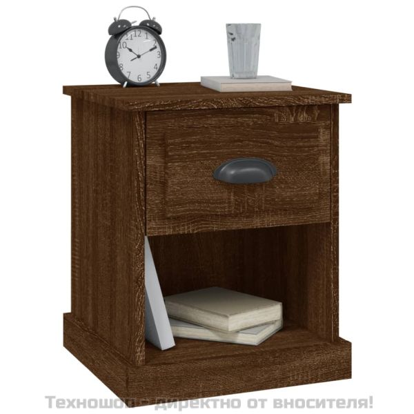 Нощни шкафчета, 2 бр, кафяв дъб, 39x39x47,5 см, инженерно дърво