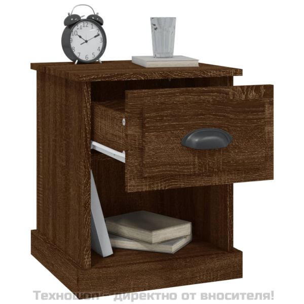 Нощни шкафчета, 2 бр, кафяв дъб, 39x39x47,5 см, инженерно дърво