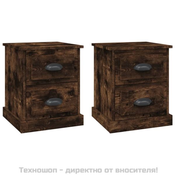 Нощни шкафчета 2 бр опушен дъб 39x39x47,5 см инженерно дърво
