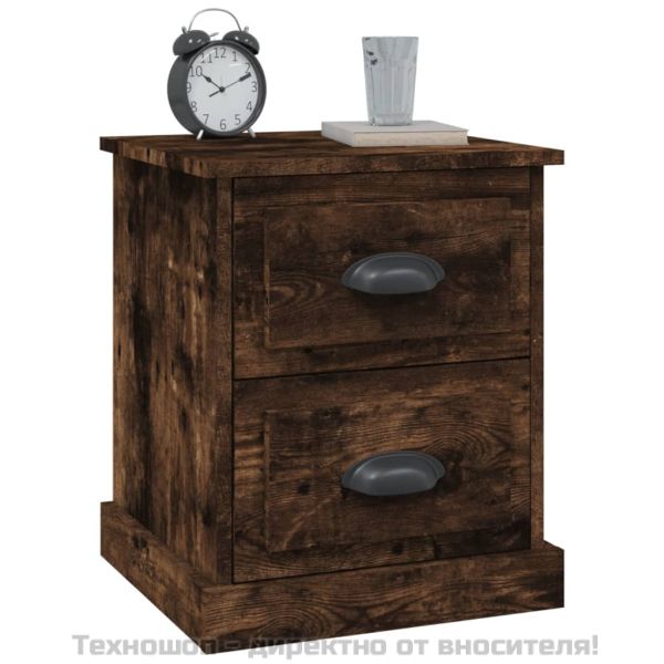 Нощни шкафчета 2 бр опушен дъб 39x39x47,5 см инженерно дърво