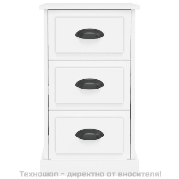 Нощно шкафче, бяло, 39x39x67 см, инженерно дърво