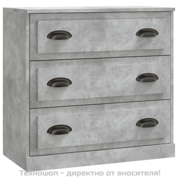 Сайдборд, бетонно сив, 70x35,5x67,5 см, инженерно дърво