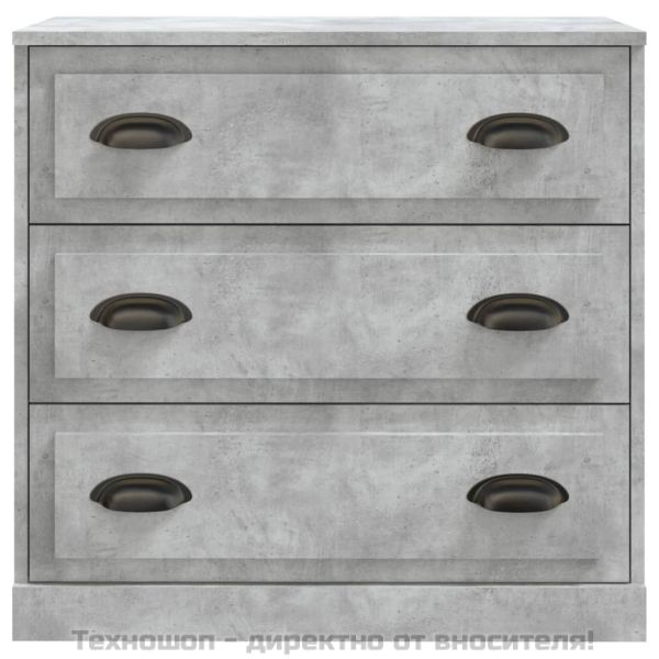 Сайдборд, бетонно сив, 70x35,5x67,5 см, инженерно дърво