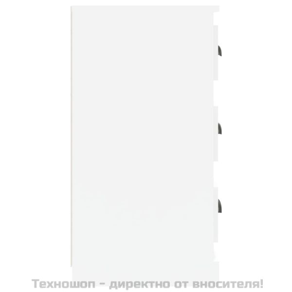 Сайдборд, бял гланц, 70x35,5x67,5 см, инженерно дърво