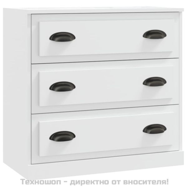 Сайдборд, бял, 70x35,5x67,5 см, инженерно дърво