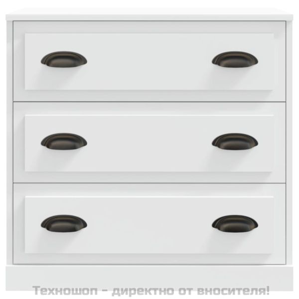 Сайдборд, бял, 70x35,5x67,5 см, инженерно дърво