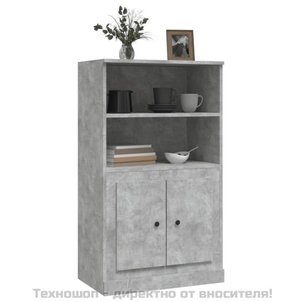 Висок шкаф, бетонно сив, 60x35,5x103,5 см, инженерно дърво