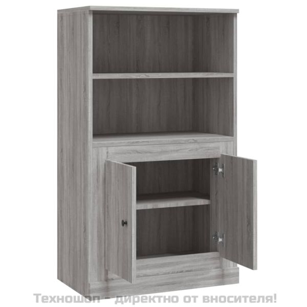 Висок шкаф, Сив сонома, 60x35,5x103,5 см, инженерно дърво