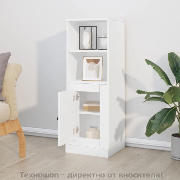 Висок шкаф, бял, 36x35,5x103,5 см, инженерно дърво