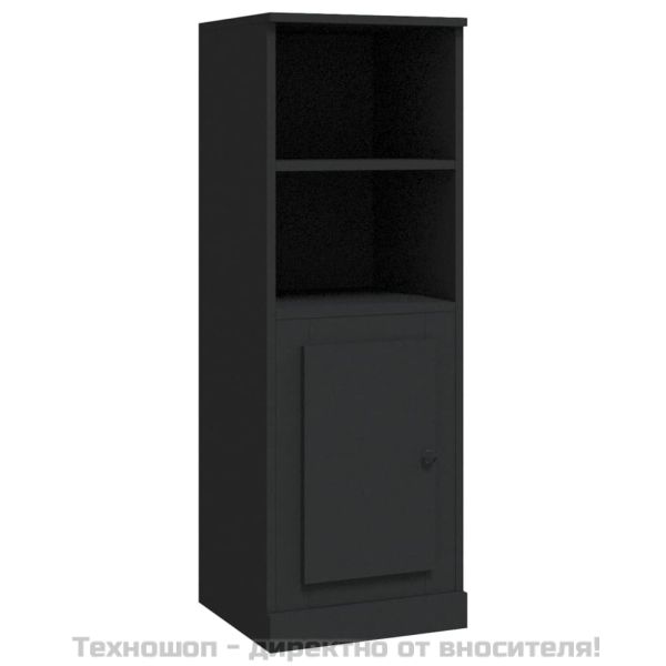 Висок шкаф, черен, 36x35,5x103,5 cm, инженерно дърво