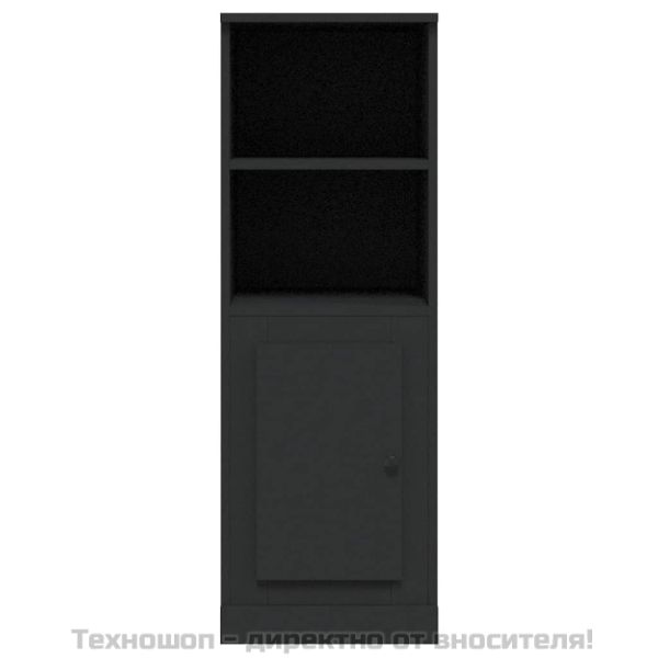 Висок шкаф, черен, 36x35,5x103,5 cm, инженерно дърво