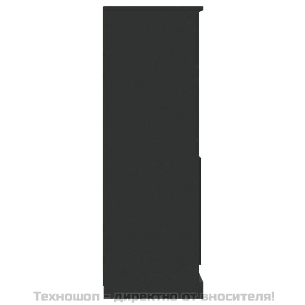 Висок шкаф, черен, 36x35,5x103,5 cm, инженерно дърво