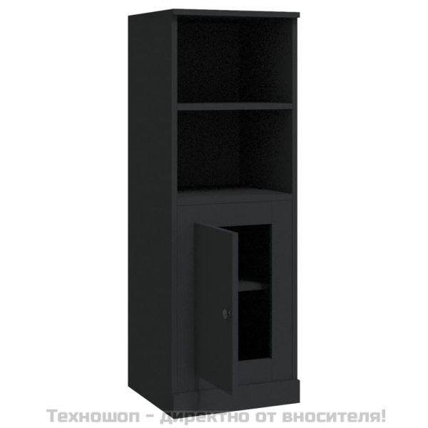 Висок шкаф, черен, 36x35,5x103,5 cm, инженерно дърво