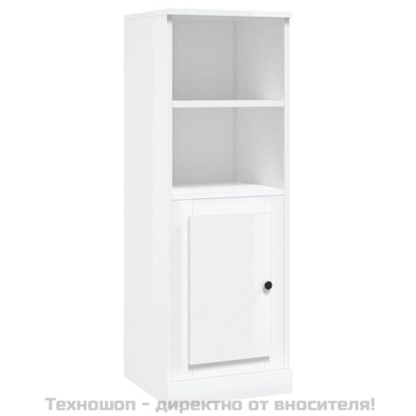 Висок шкаф, бял гланц, 36x35,5x103,5 cm, инженерно дърво