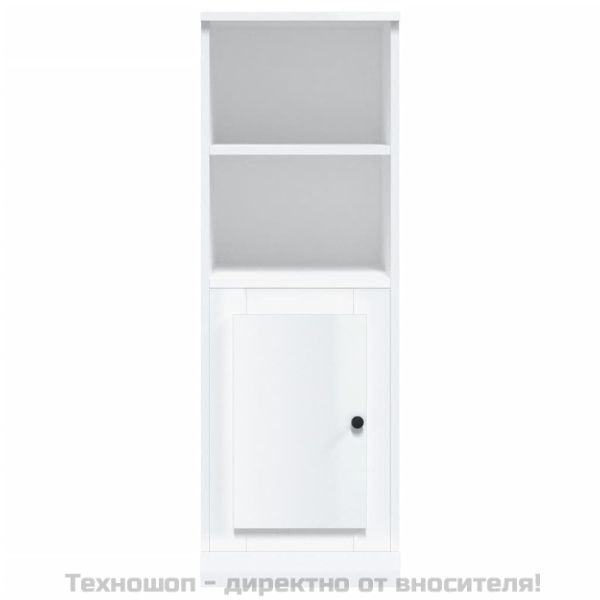 Висок шкаф, бял гланц, 36x35,5x103,5 cm, инженерно дърво