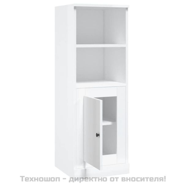 Висок шкаф, бял гланц, 36x35,5x103,5 cm, инженерно дърво